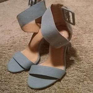 Light denim heels